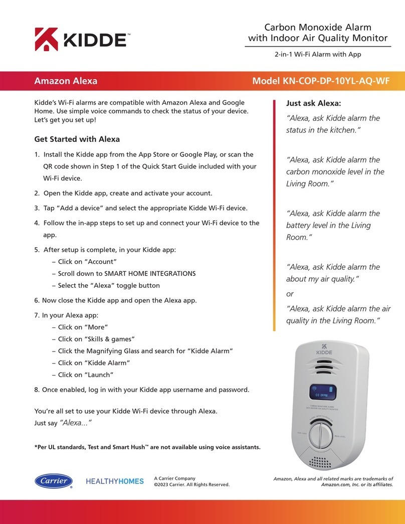 Kidde KN-COP-DP-10YL-AQ-WF quick start guide