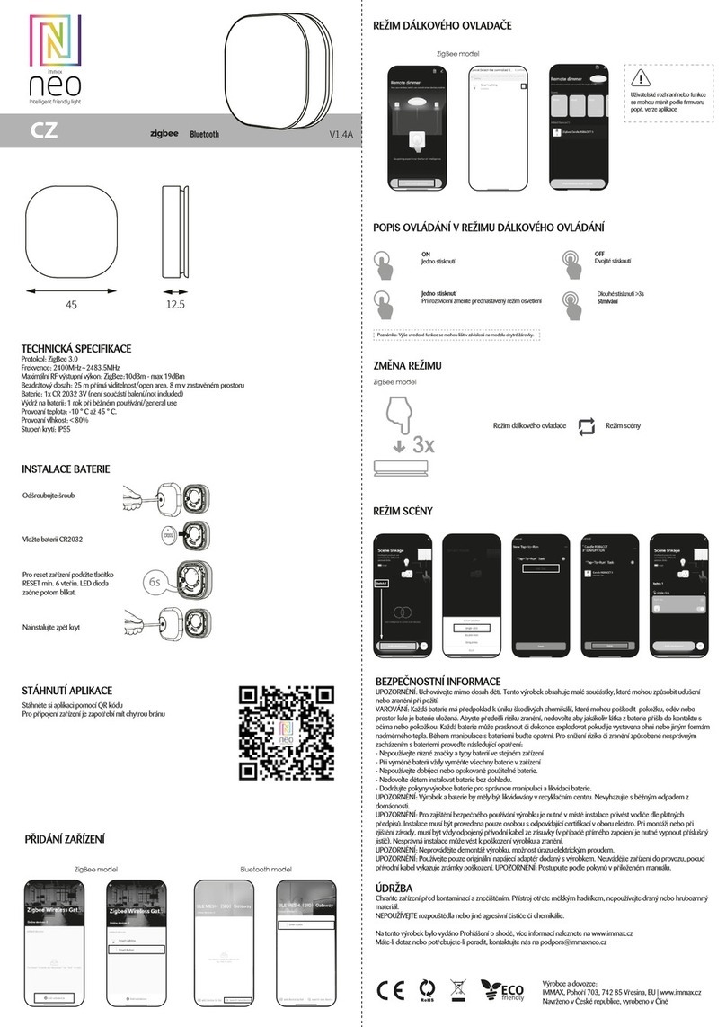 IMMAX Neo 07767L quick start guide IMMAX Neo 07767L quick start guide