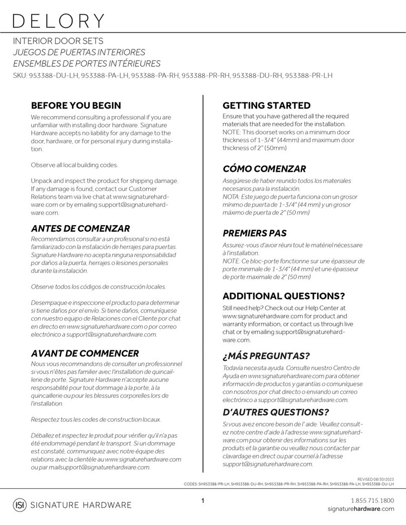 Signature Hardware DELORY User manual