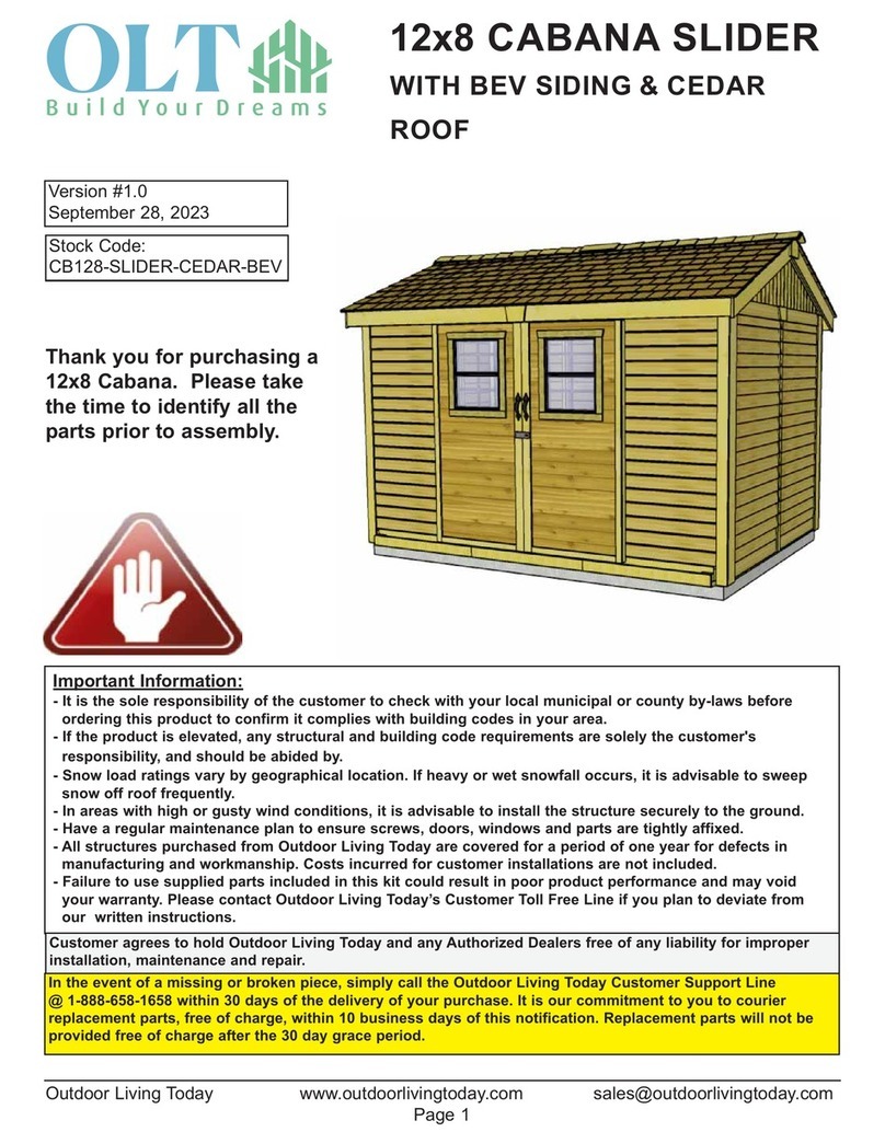 OLT CABANA CB128-SLIDER-CEDAR-BEV User manual OLT CABANA CB128-SLIDER-CEDAR-BEV User manual