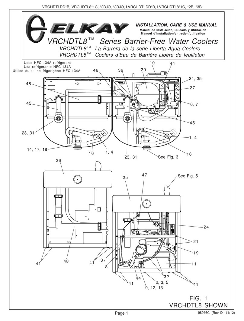 Elkay VRCHDTLDD B Series Installation, care & use manual