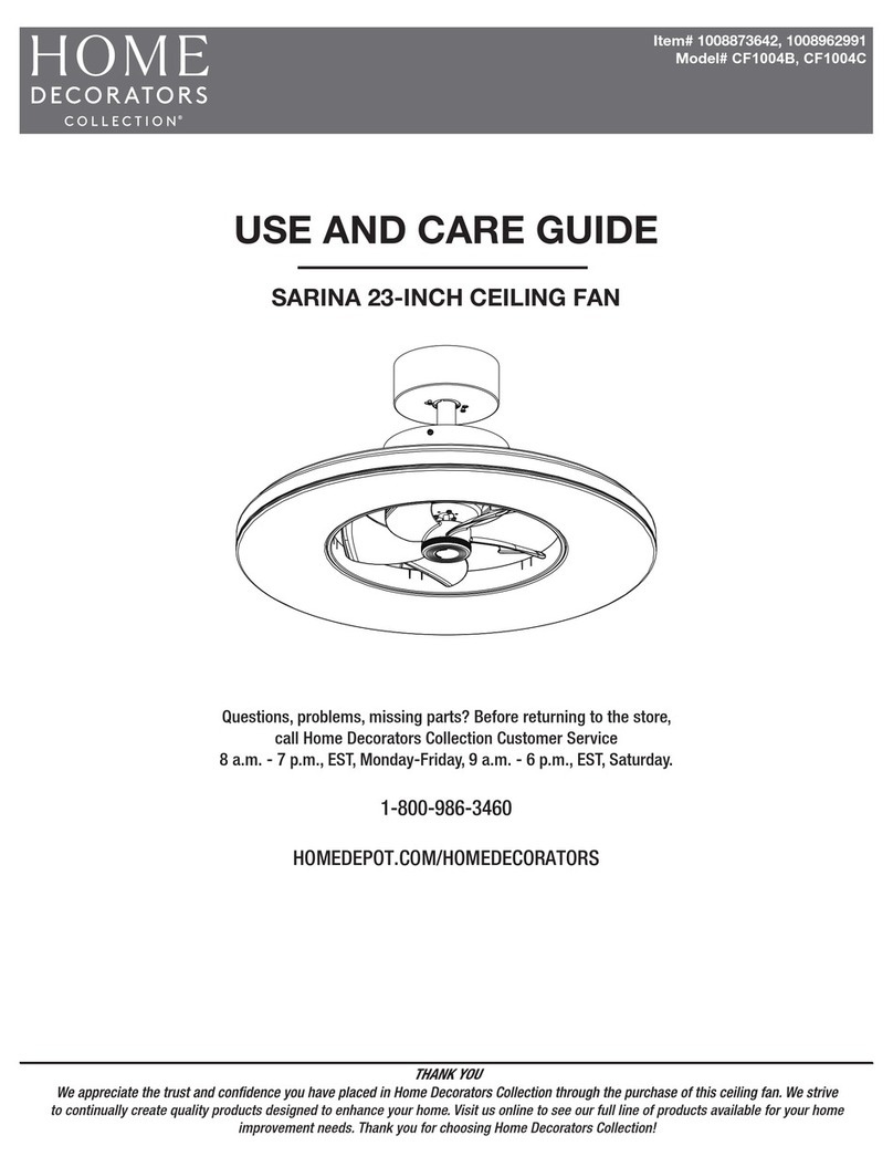 Home Decorators Collection SARINA CF1004B Use and care guide