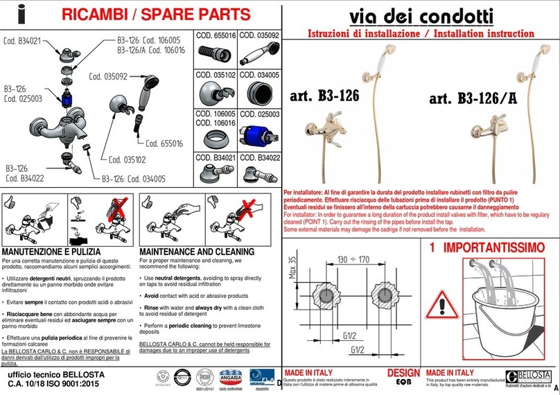 BELLOSTA via dei condotti B3-126 Installation instruction