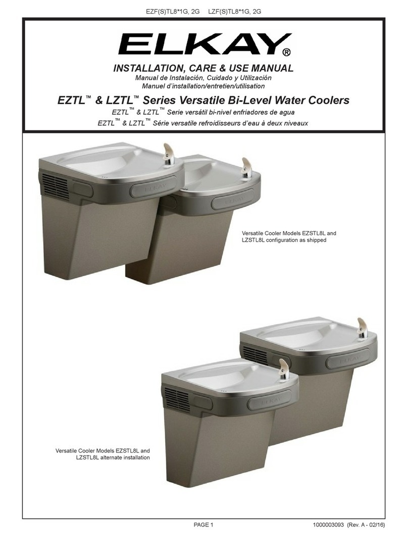 Elkay EZFTL8 1G Series Installation, care & use manual