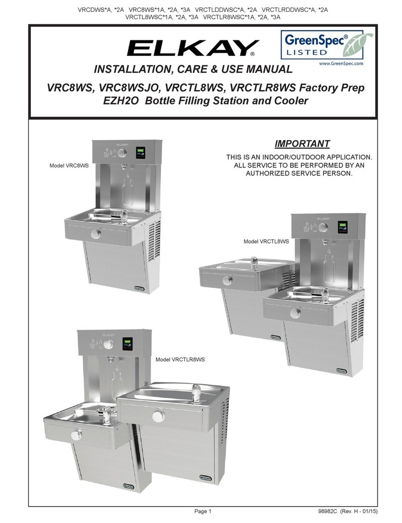 Elkay VRCDWS A Series Installation, care & use manual