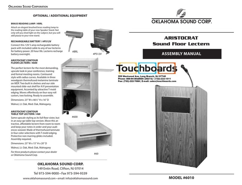 Oklahoma Sound Aristocrat NPS 6010-MY/LWM-7 Assembly manual