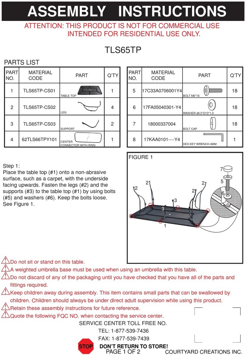 Courtyard Creations TLS65TP Assembly instructions