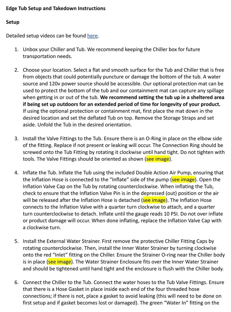 EDGE THEORY LABS Edge Tub Setup instructions