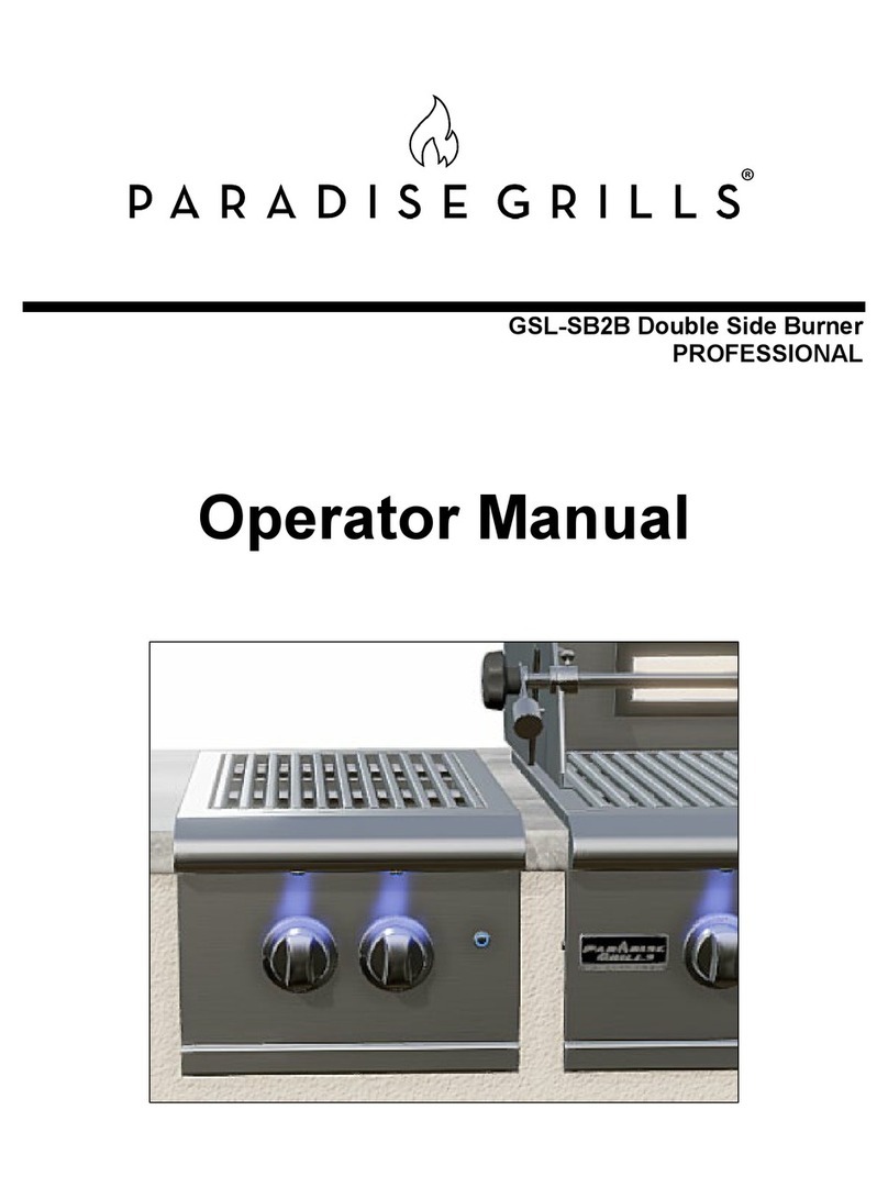 PARADISE GRILLS GSL-SB2B Operator's manual PARADISE GRILLS GSL-SB2B Operator's manual