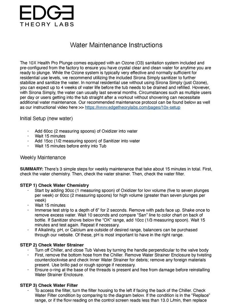 EDGE THEORY LABS 10X Health Pro Plunge Maintenance Instruction
