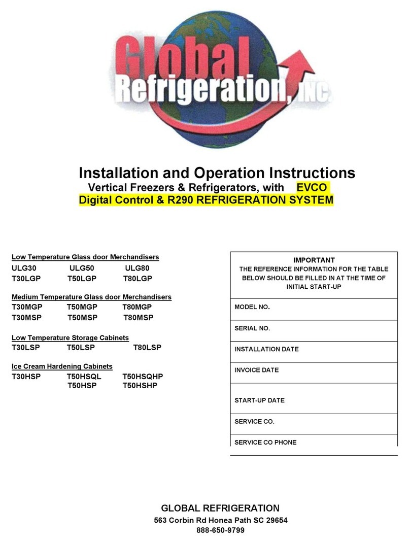 Global Refrigeration ULG30 Installation and operation instruction