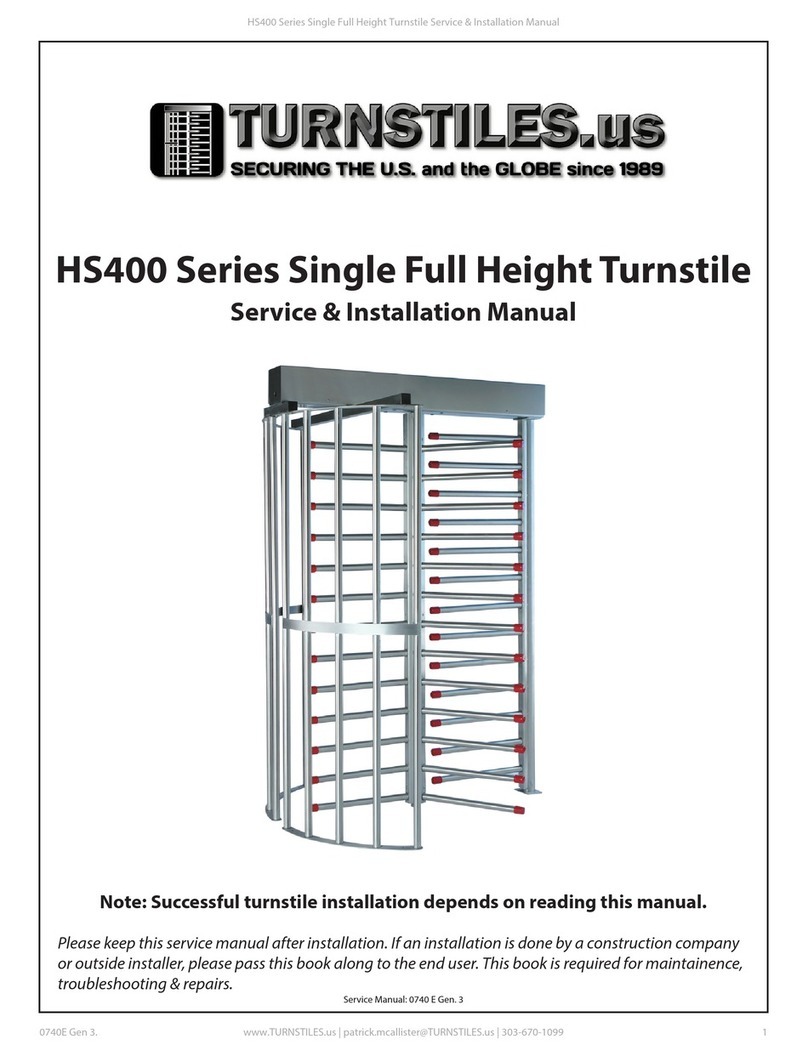 Turnstiles HS400 Series Service & installation manual