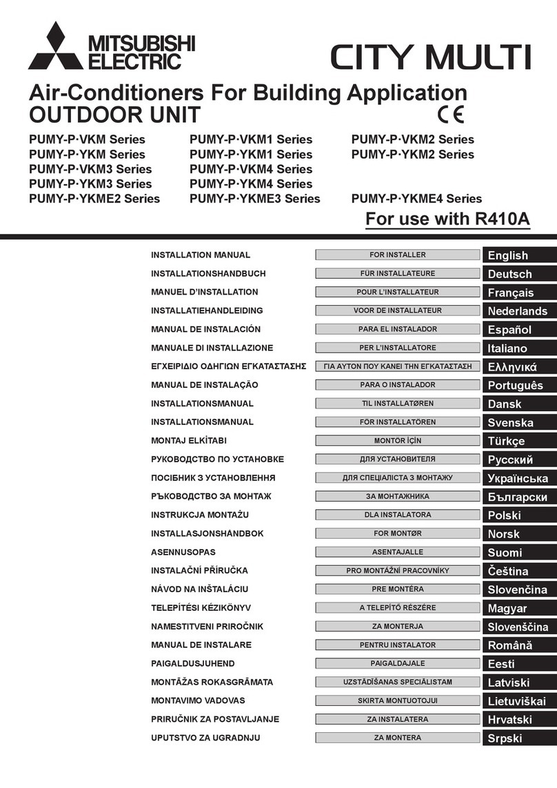Mitsubishi Electric CITY MULTI PUMY-P-VKM2 Series User manual Mitsubishi Electric CITY MULTI PUMY-P-VKM2 Series User manual