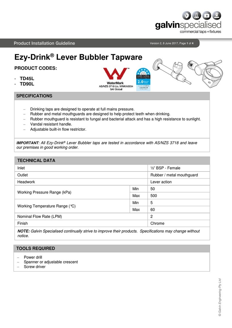 Galvin Specialised Ezy-Drink TD45L Product installation guideline