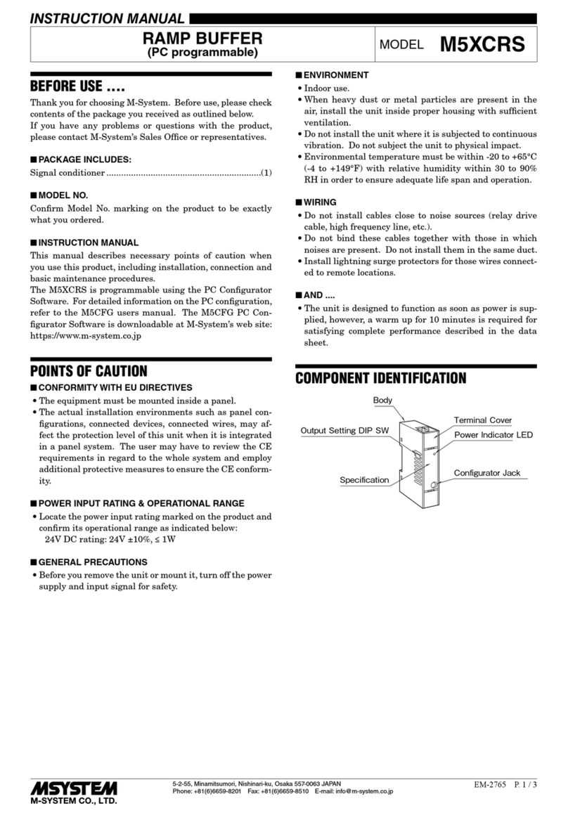 M-system M5XCRS instruction manual