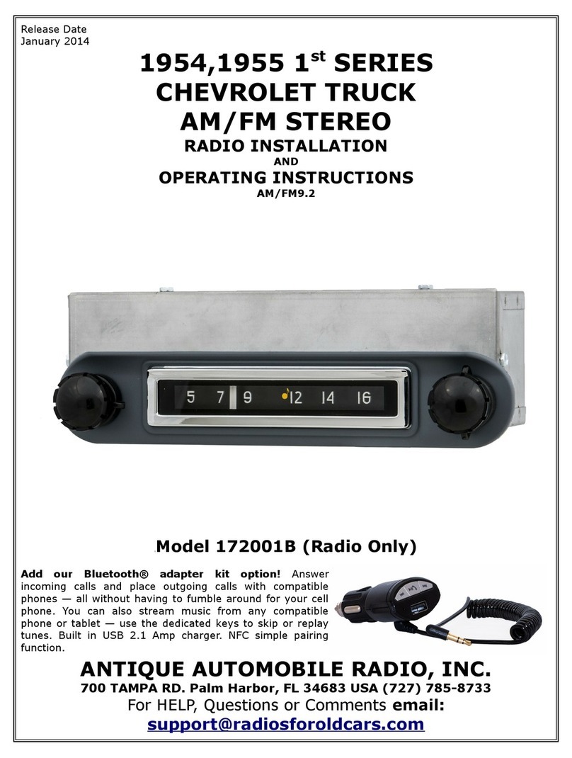 Antique Automobile Radio 172001B User manual