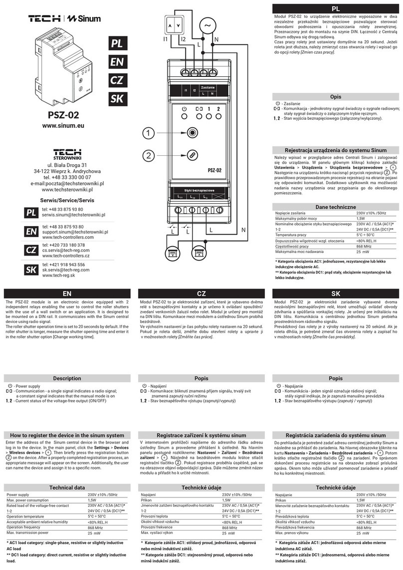 TECH Sinum PSZ-02 User manual