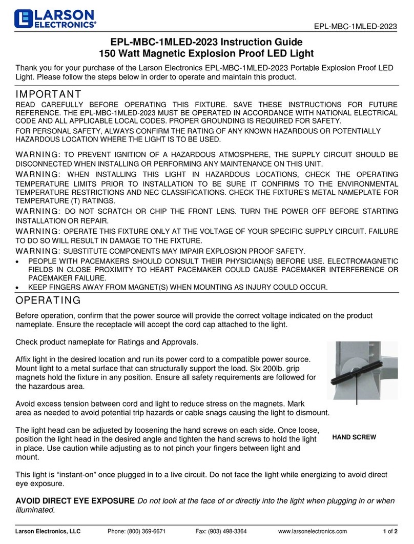 Larson Electronics EPL-MBC-1MLED-2023 Instruction guide