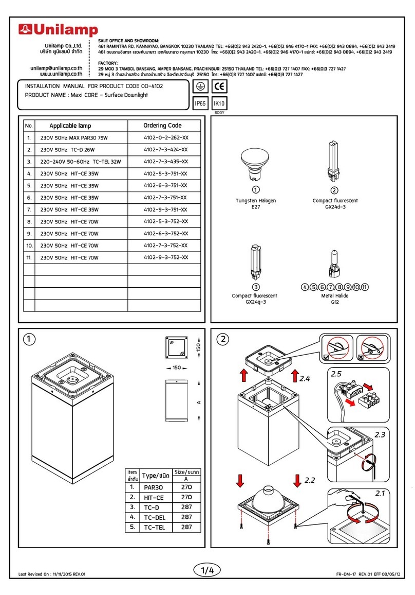 Unilamp Maxi CORE OD-4102 User manual Unilamp Maxi CORE OD-4102 User manual