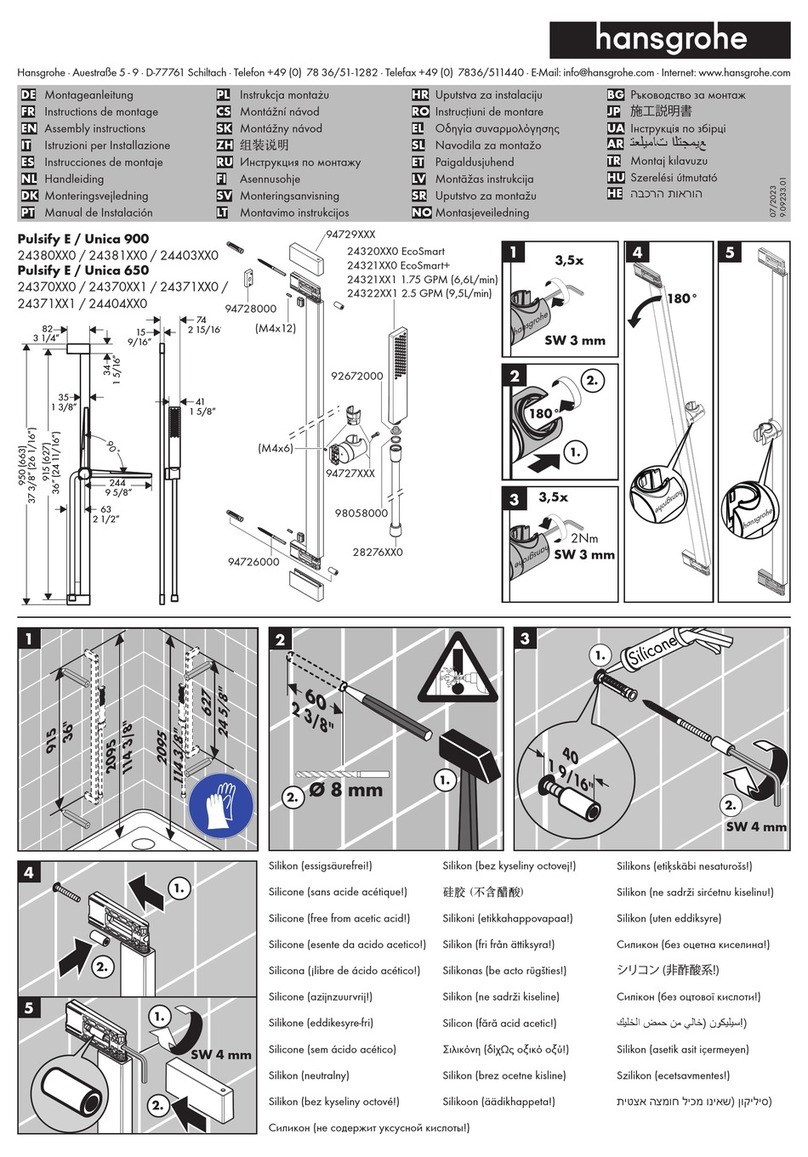 Hans Grohe Pulsify E Series Assembly instructions