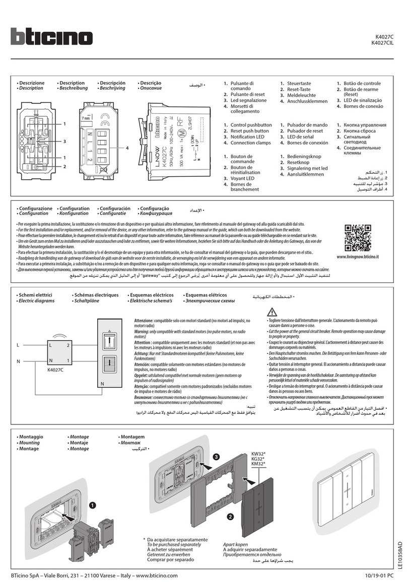 Bticino K4027CIL User manual