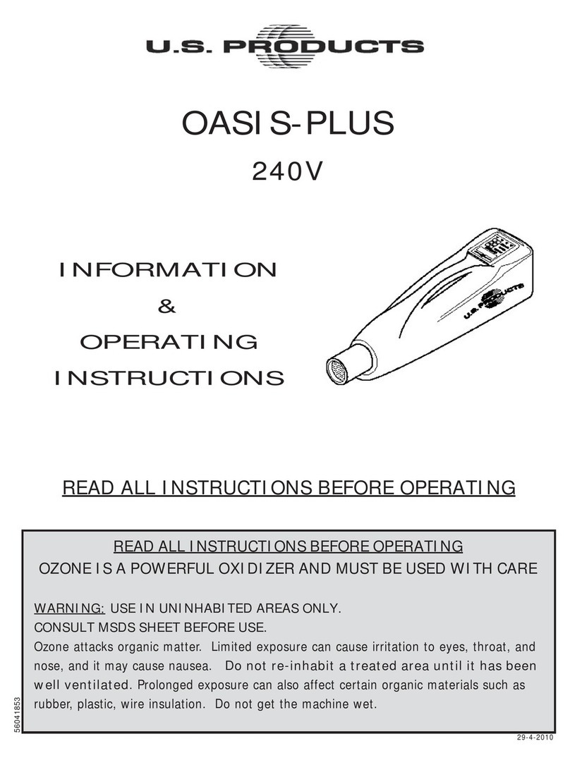 U.S. Products OASIS-PLUS 240V Information & operating instructions