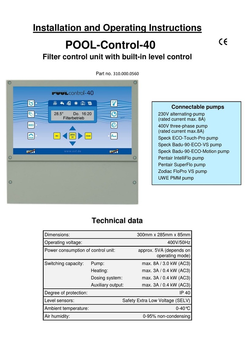 OSF POOL-Control-40 User manual