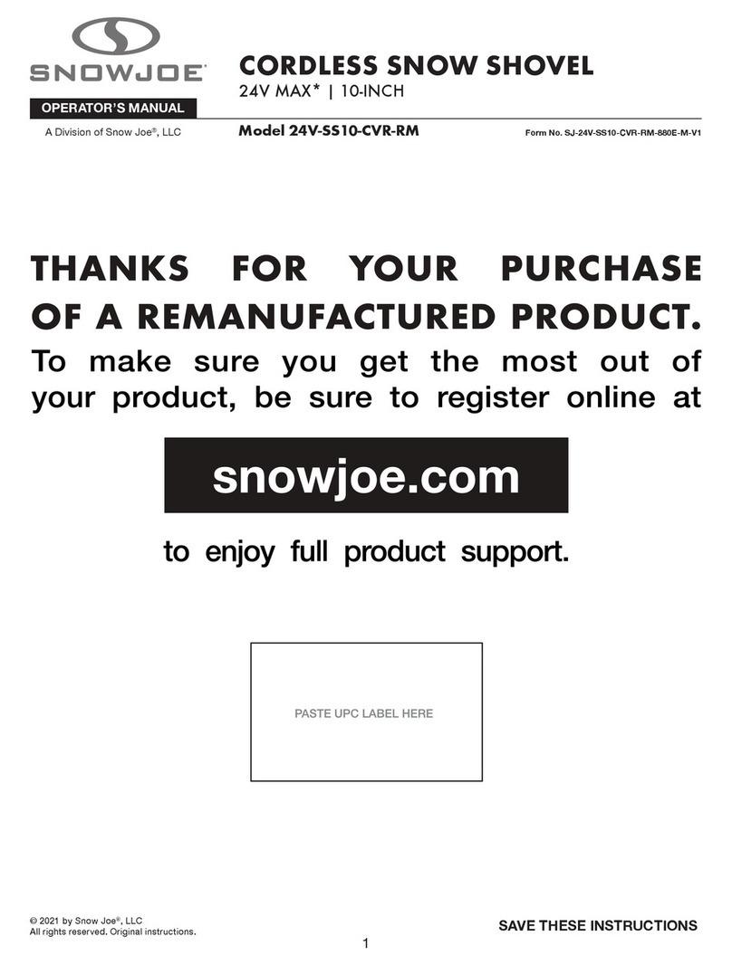SNOWJOE 24V-SS10-CVR-RM User manual