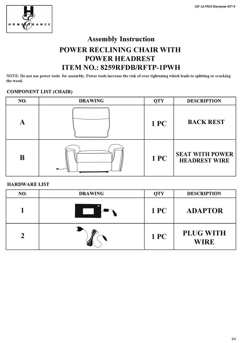 Homelegance 8259RFTP-1PWH Assembly instruction