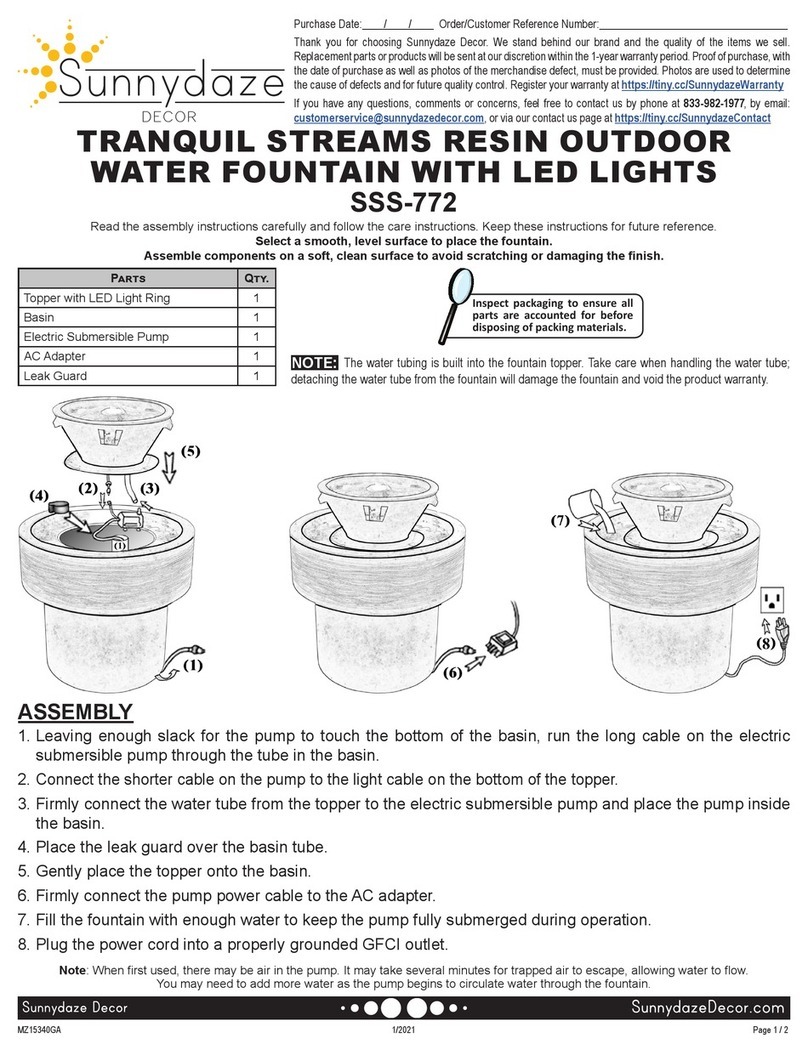 Sunnydaze Decor TRANQUIL STREAMS User manual