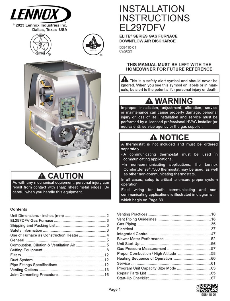 Lennox ELITE EL297DFXV045P36B User manual