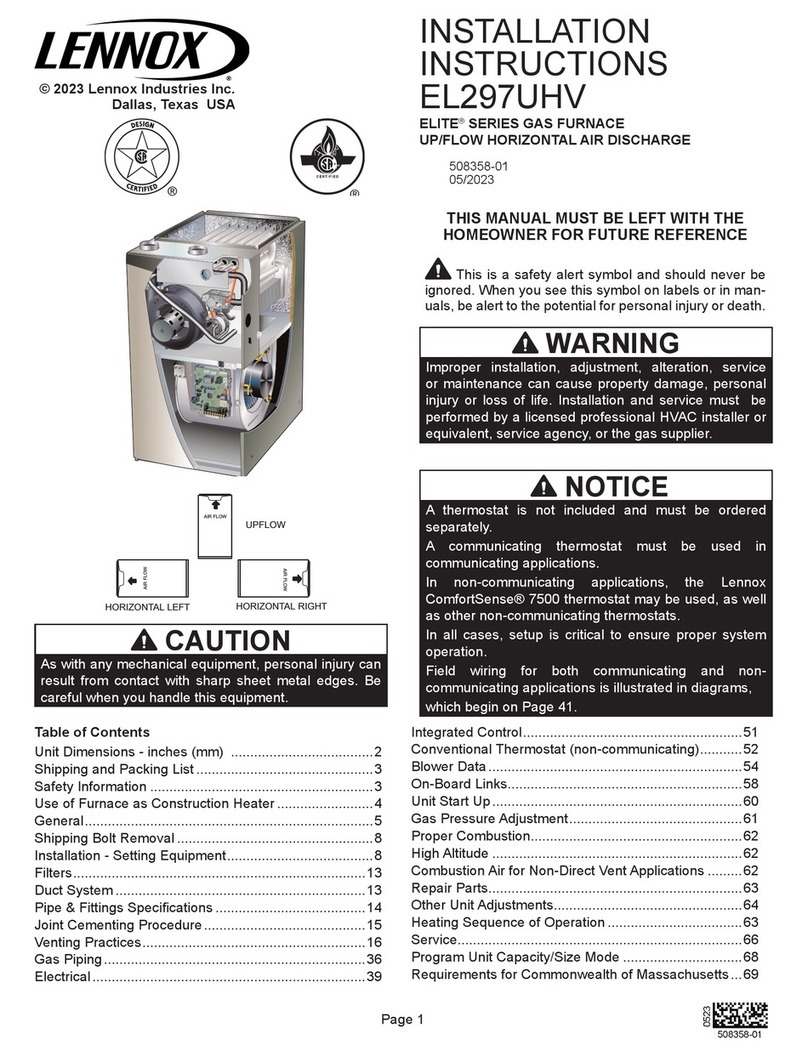 Lennox EL297UH070XV36B User manual