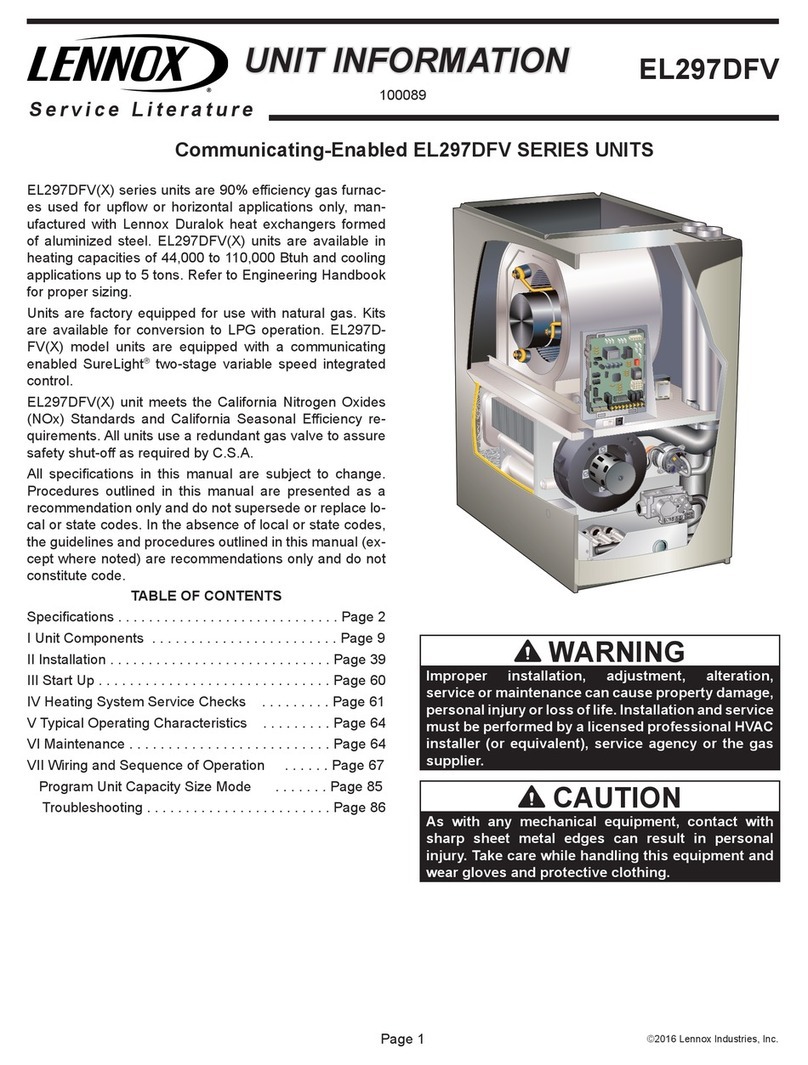 Lennox EL297DFV Series Installation and operation manual