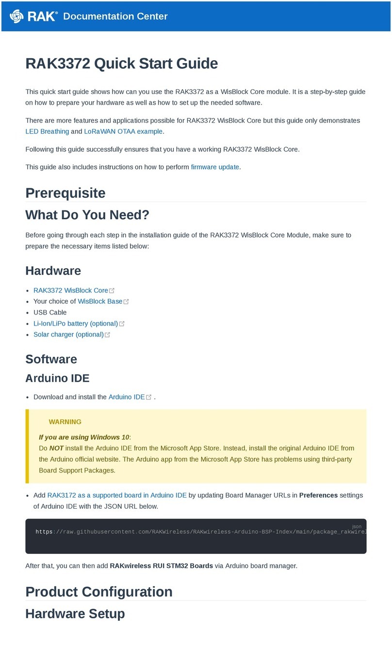RAK RAK3372 quick start guide
