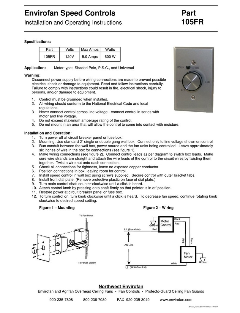 Envirofan 105FR Installation and operating instructions