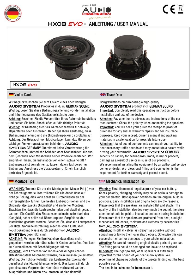 Audiosystem HX08 EVO User manual