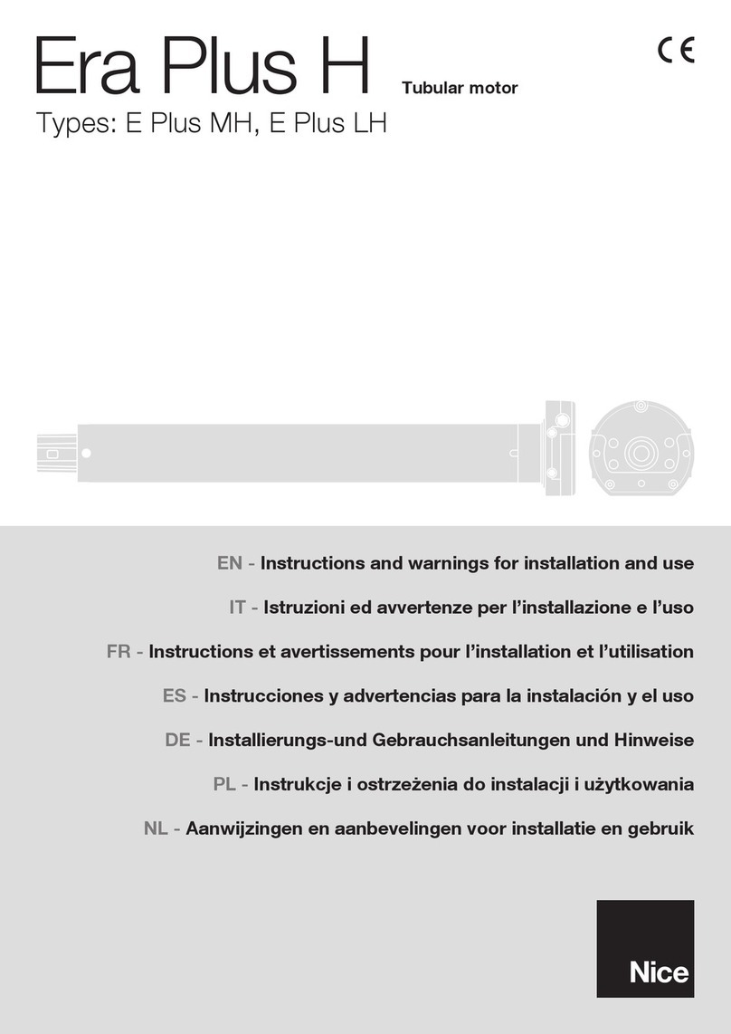 Nice Era Plus H Instructions and warnings for installation and use