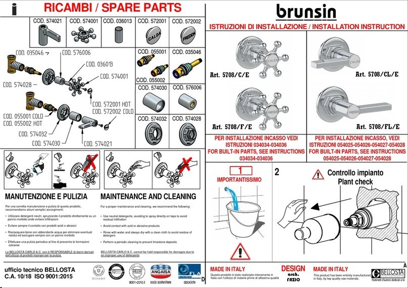 BELLOSTA brunsin 5708/CL/E installation instructions BELLOSTA brunsin 5708/CL/E installation instructions