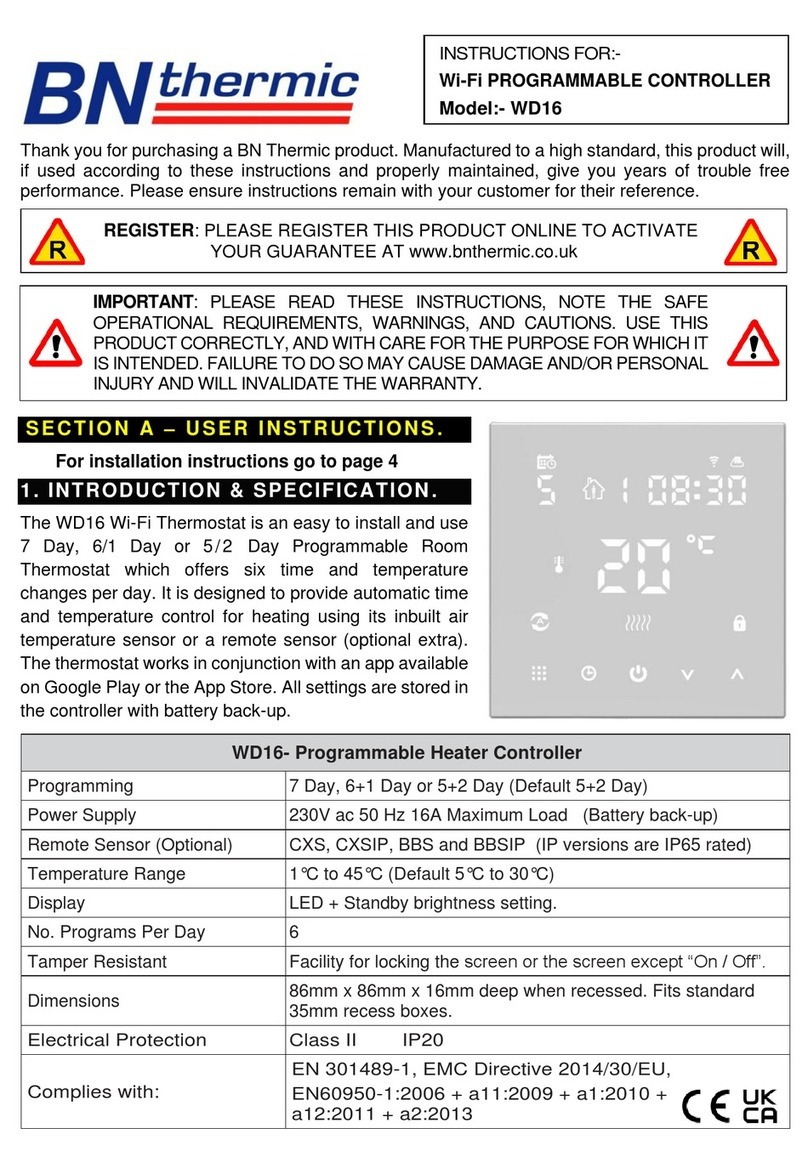 BN Thermic WD16 instructions