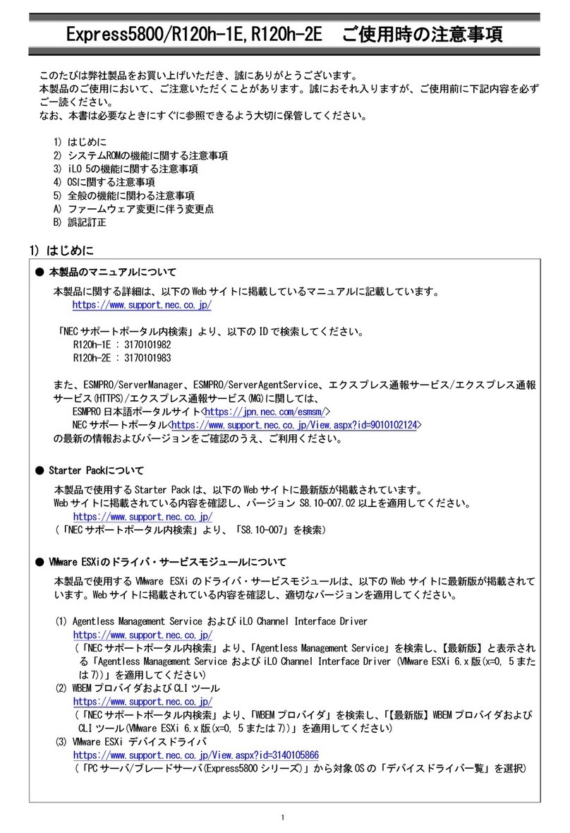 NEC Express5800/R120h-1E User manual