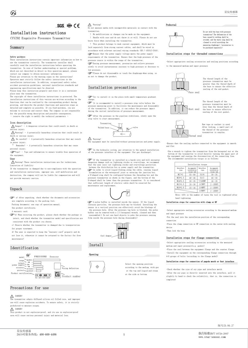 Star Meter KPE 9039G installation instructions