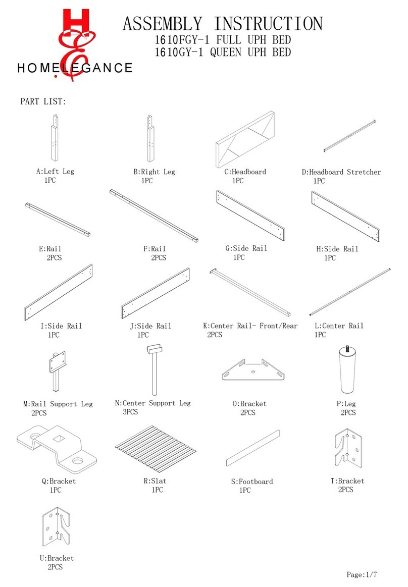 Homelegance 1610GYF-1 Assembly instruction Homelegance 1610GYF-1 Assembly instruction