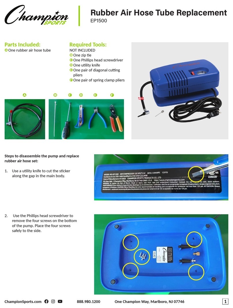 Champion Sports EP1500 quick start guide