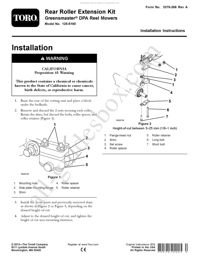 Toro 125-5180 installation instructions