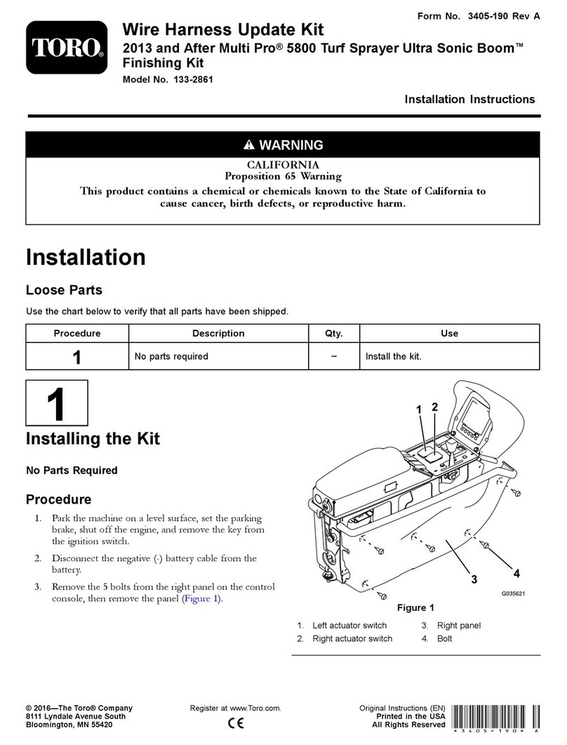 Toro 133-2861 installation instructions Toro 133-2861 installation instructions