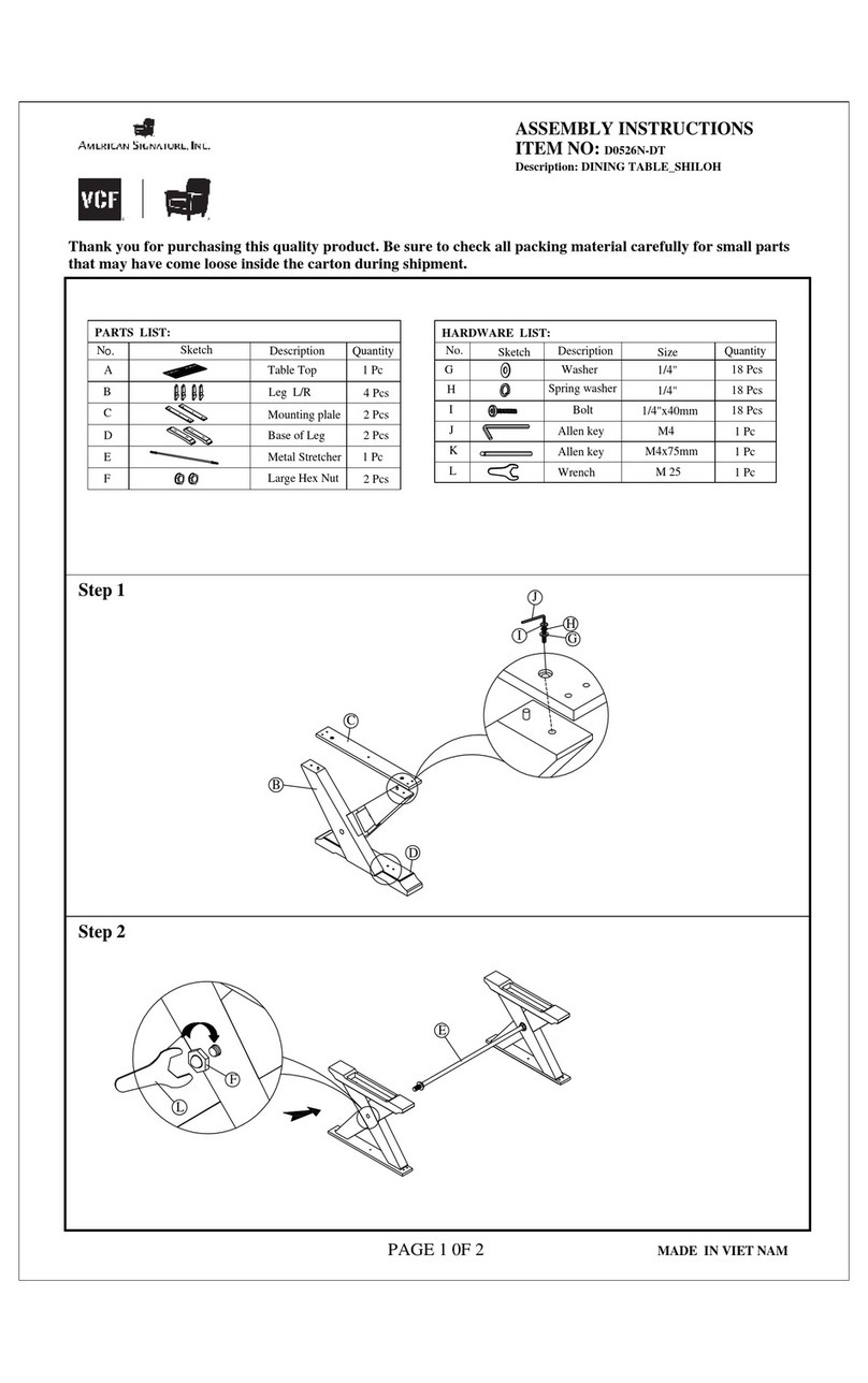 American Signature SHILOH D0526N-DT Assembly instructions American Signature SHILOH D0526N-DT Assembly instructions