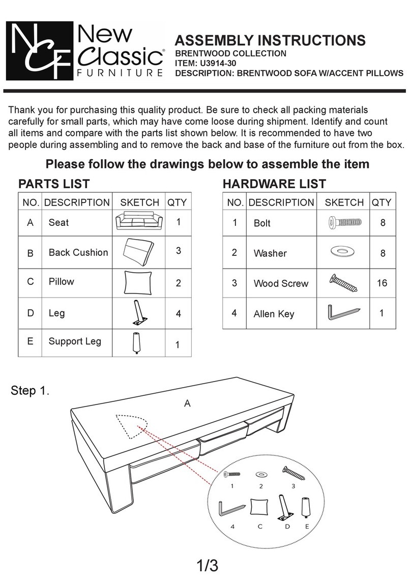 New Classic Furniture BRENTWOOD U3914-30 Assembly instructions New Classic Furniture BRENTWOOD U3914-30 Assembly instructions