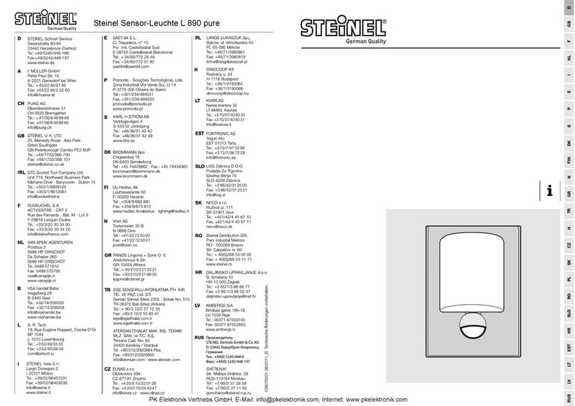STEINEL SensorLight L 890 pure installation instructions