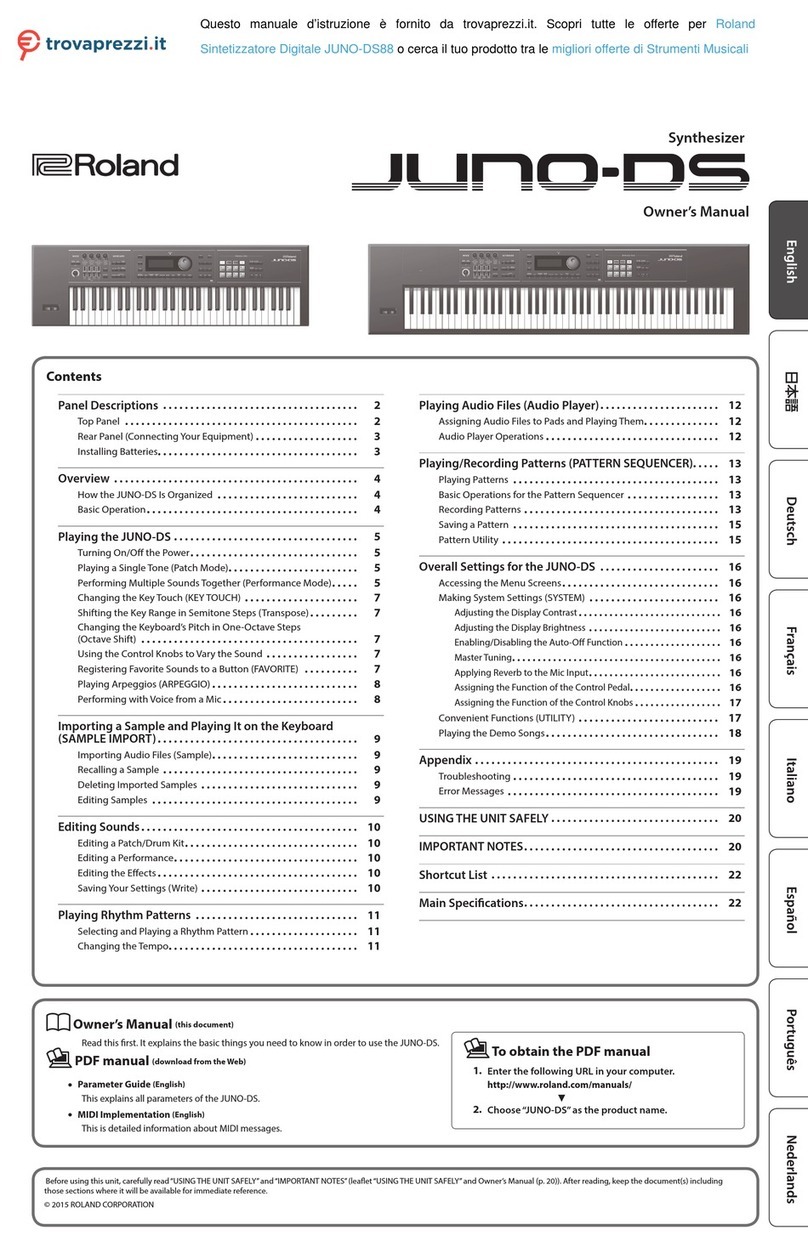 Roland JUNO-DS88 User manual