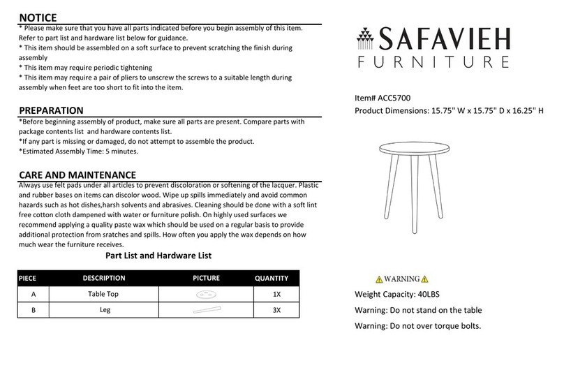 Safavieh Furniture ACC5700 quick start guide Safavieh Furniture ACC5700 quick start guide